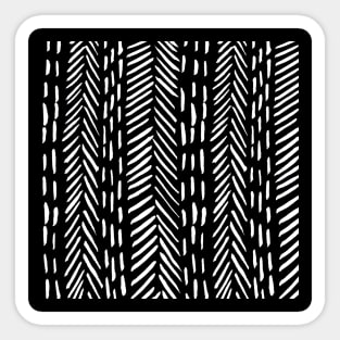 Abstract herringbone pattern - black and white Sticker